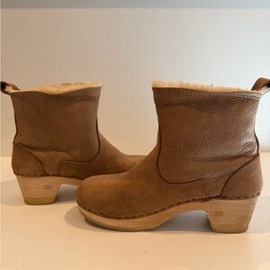No 6 Brown Shearling-Lined Ankle Boots size 39
